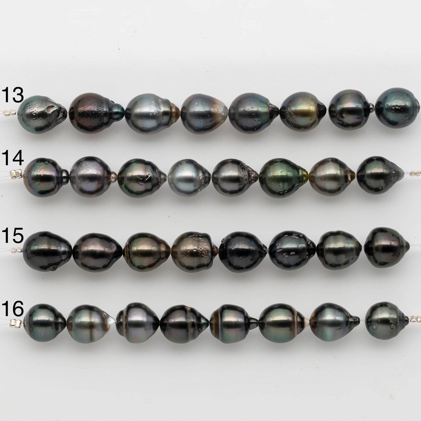 10-11mm Tahitian Pearl in Short Strand with All Natural Color with High Luster for Jewelry Making, SKU# 2297TH