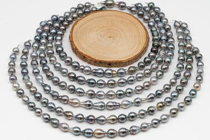 9-10mm Tahitian Pearl in Full Strand, Natural Colors with High Luster, for Jewelry Making, SKU # 3016TH