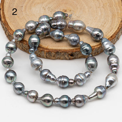 9-10mm Tahitian Pearl in Full Strand, Natural Colors with High Luster, for Jewelry Making, SKU # 3016TH