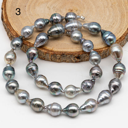 9-10mm Tahitian Pearl in Full Strand, Natural Colors with High Luster, for Jewelry Making, SKU # 3016TH