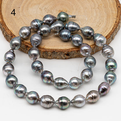 9-10mm Tahitian Pearl in Full Strand, Natural Colors with High Luster, for Jewelry Making, SKU # 3016TH