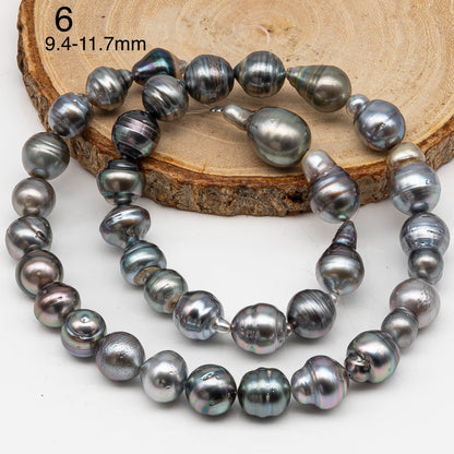 9-10mm Tahitian Pearl in Full Strand, Natural Colors with High Luster, for Jewelry Making, SKU # 3016TH
