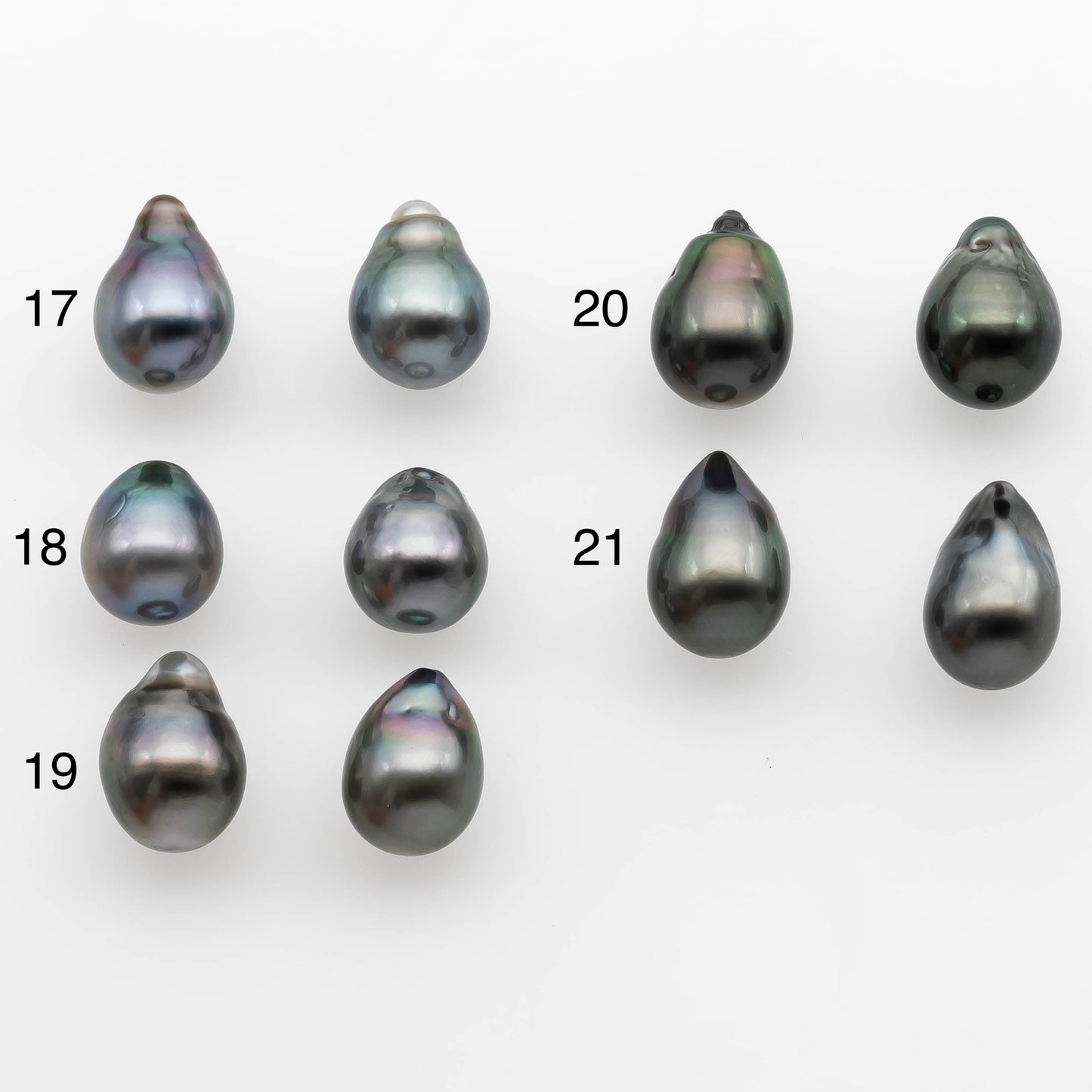 9-10mm Matching Pair Tahitian Pearl in Amazing Luster, Undrilled for Making Earring or Pendant, SKU # 2316TH