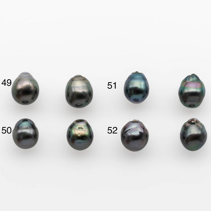 9-10mm Matching Pair Tahitian Pearl in Amazing Luster, Undrilled for Making Earring or Pendant, SKU # 2317TH