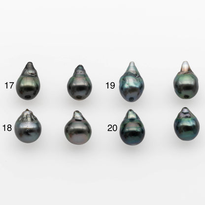 9-10mm Matching Pair Tahitian Pearl in Amazing Luster, Undrilled for Making Earring or Pendant, SKU # 2318TH
