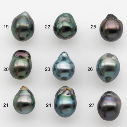 9-10mm Tahitian Pearl Drop with High Luster and Natural Color, Loose Single Piece Undrilled, SKU # 2320TH