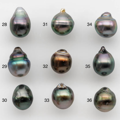 9-10mm Tahitian Pearl Drop with High Luster and Natural Color, Loose Single Piece Undrilled, SKU # 2320TH