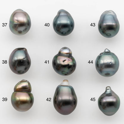 9-10mm Tahitian Pearl Drop with High Luster and Natural Color, Loose Single Piece Undrilled, SKU # 2320TH