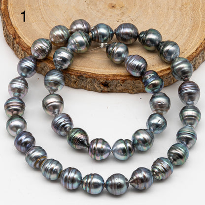 9-10mm Tahitian Pearl in Full Strand, Natural Colors with High Luster, for Jewelry Making, SKU # 3017TH