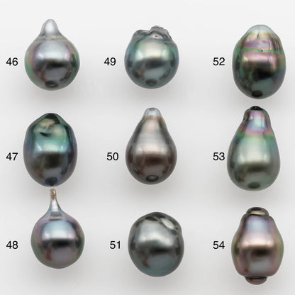 9-10mm Tahitian Pearl Drop with High Luster and Natural Color, Loose Single Piece Undrilled, SKU # 2320TH