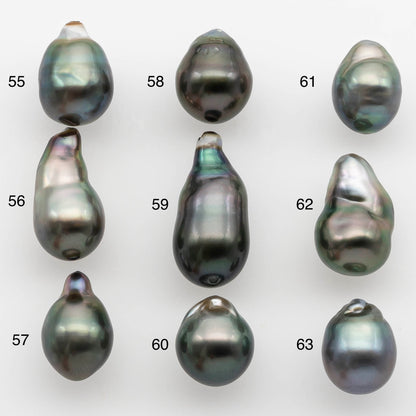 9-10mm Tahitian Pearl Drop with High Luster and Natural Color, Loose Single Piece Undrilled, SKU # 2320TH