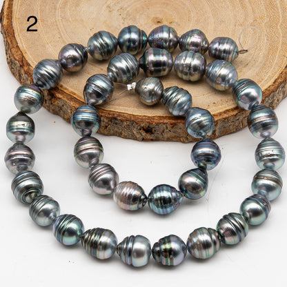 9-10mm Tahitian Pearl in Full Strand, Natural Colors with High Luster, for Jewelry Making, SKU # 3017TH