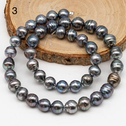 9-10mm Tahitian Pearl in Full Strand, Natural Colors with High Luster, for Jewelry Making, SKU # 3017TH