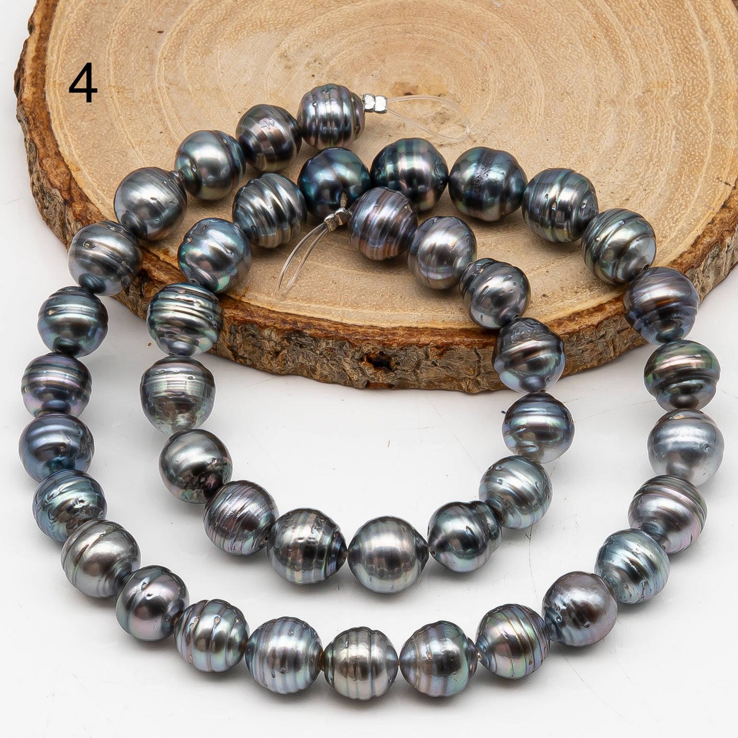 9-10mm Tahitian Pearl in Full Strand, Natural Colors with High Luster, for Jewelry Making, SKU # 3017TH