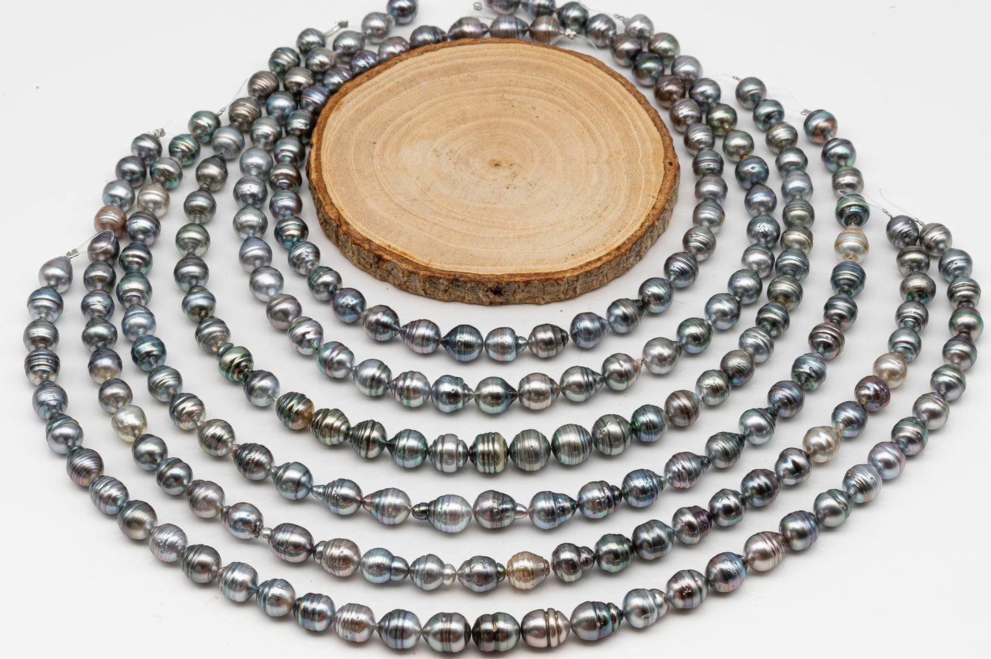 9-10mm Tahitian Pearl in Full Strand, Natural Colors with High Luster, for Jewelry Making, SKU # 3018TH