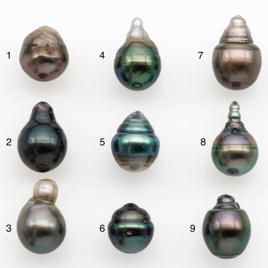 10-11mm Tahitian Pearl Drop with High Luster and Natural Color with Minor Blemishes, Loose Single Piece Undrilled, SKU # 2328TH