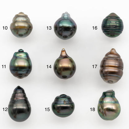 10-11mm Tahitian Pearl Drop with High Luster and Natural Color with Minor Blemishes, Loose Single Piece Undrilled, SKU # 2328TH