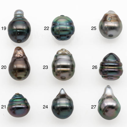 10-11mm Tahitian Pearl Drop with High Luster and Natural Color with Minor Blemishes, Loose Single Piece Undrilled, SKU # 2328TH