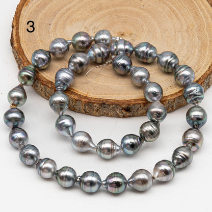 9-10mm Tahitian Pearl in Full Strand, Natural Colors with High Luster, for Jewelry Making, SKU # 3018TH