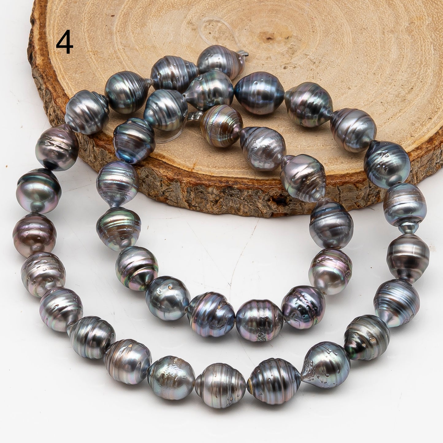 9-10mm Tahitian Pearl in Full Strand, Natural Colors with High Luster, for Jewelry Making, SKU # 3018TH