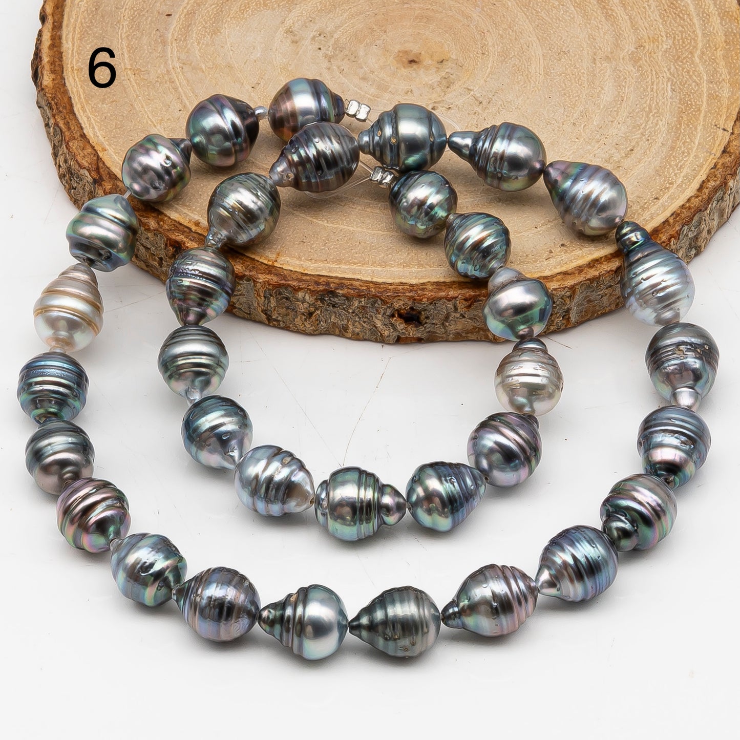 9-10mm Tahitian Pearl in Full Strand, Natural Colors with High Luster, for Jewelry Making, SKU # 3018TH
