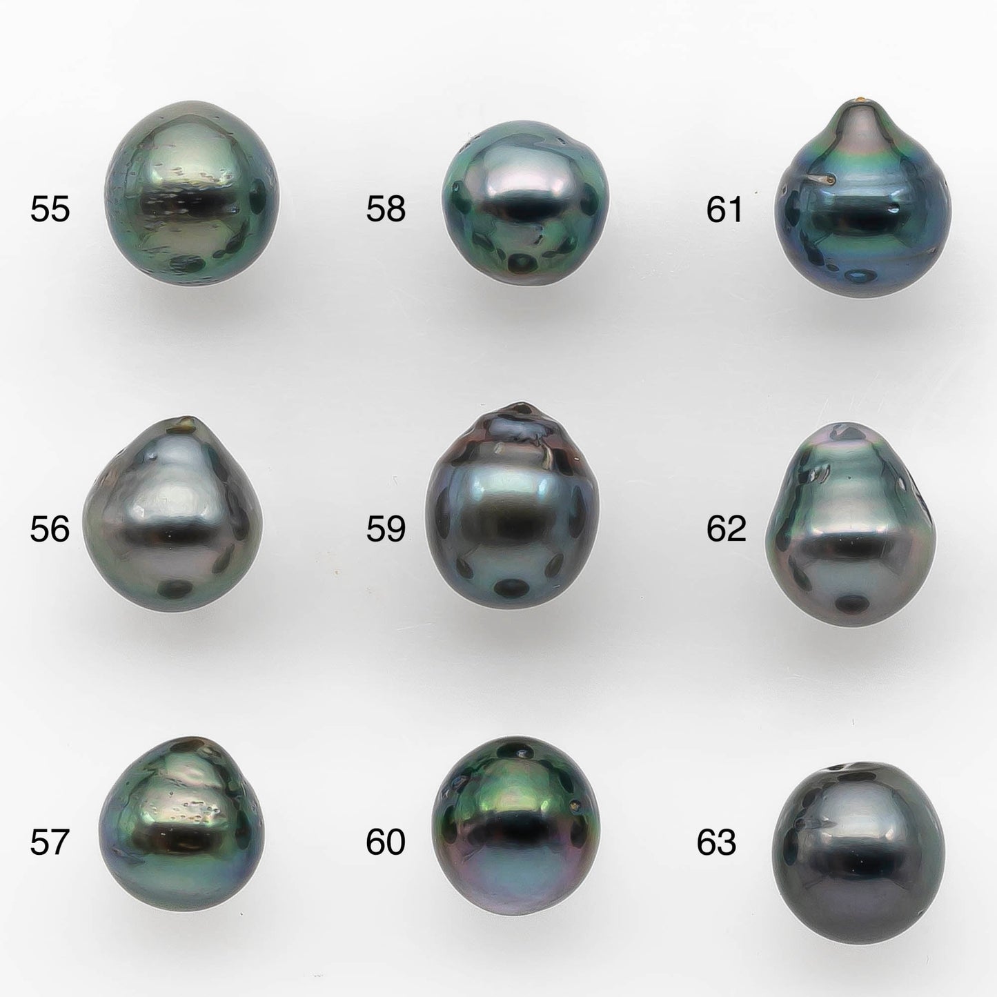 9-10mm Tahitian Pearl Drop with High Luster and Natural Color with Minor Blemishes, Loose Single Piece Undrilled, SKU # 2126TH