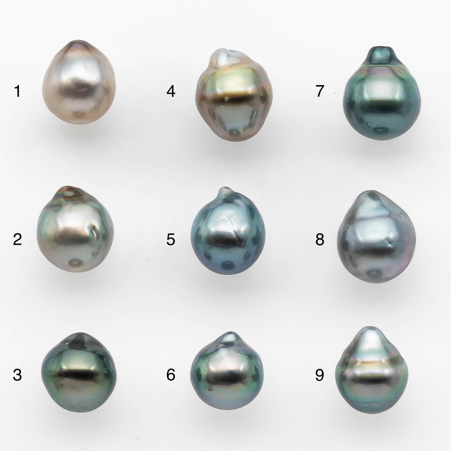 9-10mm Tahitian Pearl Drop with High Luster and Natural Color with Minor Blemishes, Loose Single Piece Undrilled, SKU # 2109TH