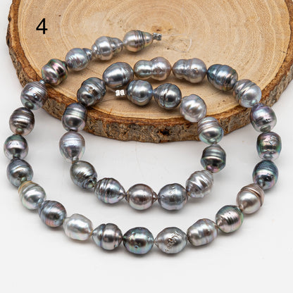 8-9mm Tahitian Pearl in Full Strand, Natural Colors with High Luster, for Jewelry Making, SKU # 3019TH