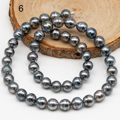 8-9mm Tahitian Pearl in Full Strand, Natural Colors with High Luster, for Jewelry Making, SKU # 3019TH