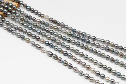 8-9mm Tahitian Pearl in Full Strand, Natural Colors with High Luster, for Jewelry Making, SKU # 3020TH