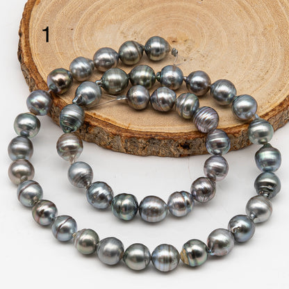 8-9mm Tahitian Pearl in Full Strand, Natural Colors with High Luster, for Jewelry Making, SKU # 3020TH