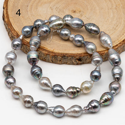 8-9mm Tahitian Pearl in Full Strand, Natural Colors with High Luster, for Jewelry Making, SKU # 3020TH