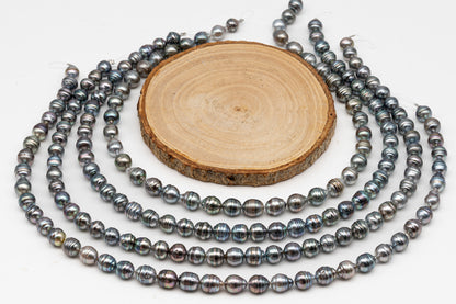 8-9mm Tahitian Pearl in Full Strand, Natural Colors with High Luster, for Jewelry Making, SKU # 3021TH