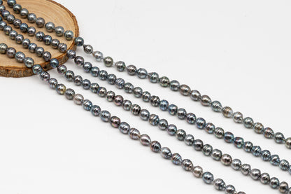 8-9mm Tahitian Pearl in Full Strand, Natural Colors with High Luster, for Jewelry Making, SKU # 3021TH