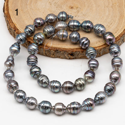 8-9mm Tahitian Pearl in Full Strand, Natural Colors with High Luster, for Jewelry Making, SKU # 3021TH
