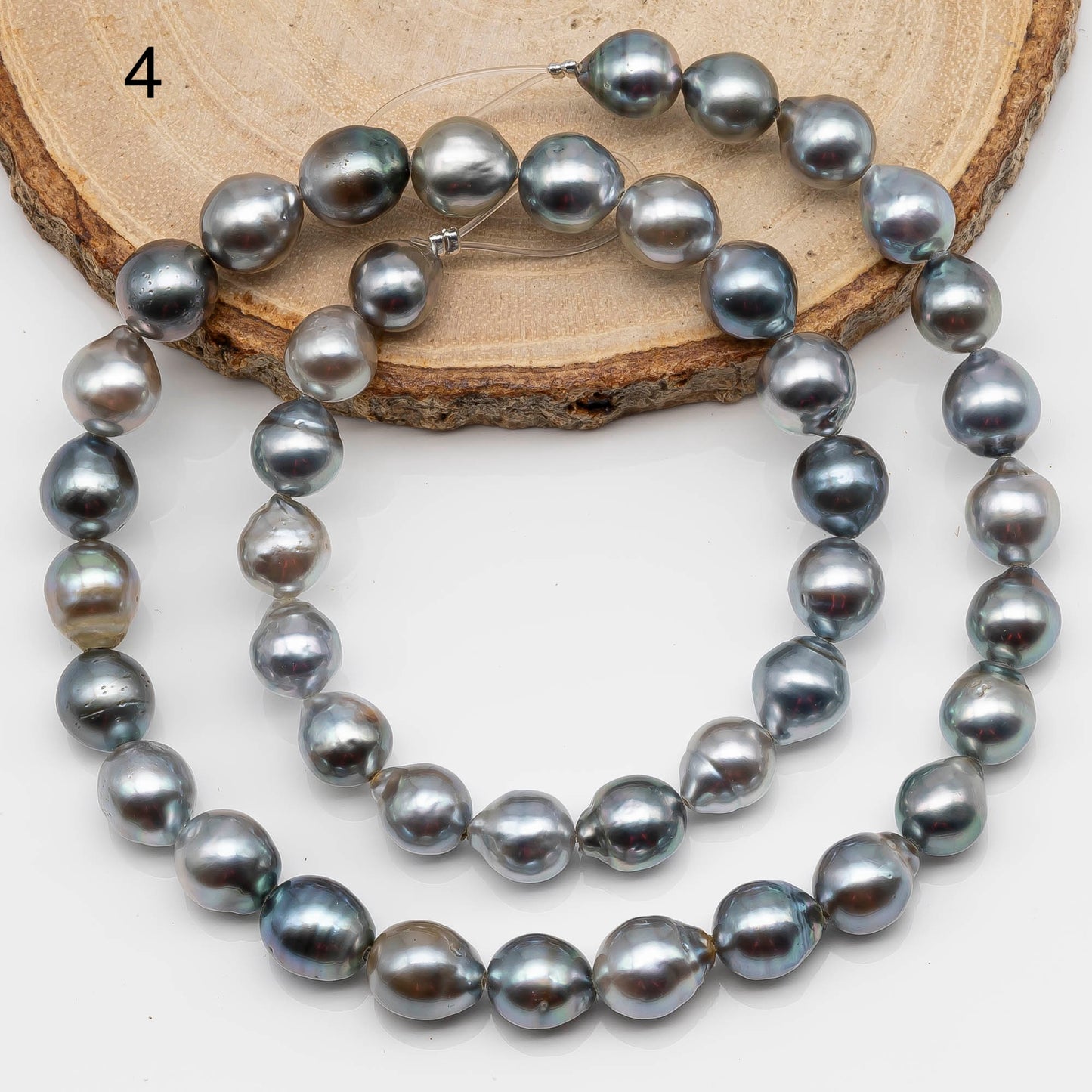 8-9mm Tahitian Pearl in Full Strand with All Natural Color with High Luster for Jewelry Making, SKU# 2129TH