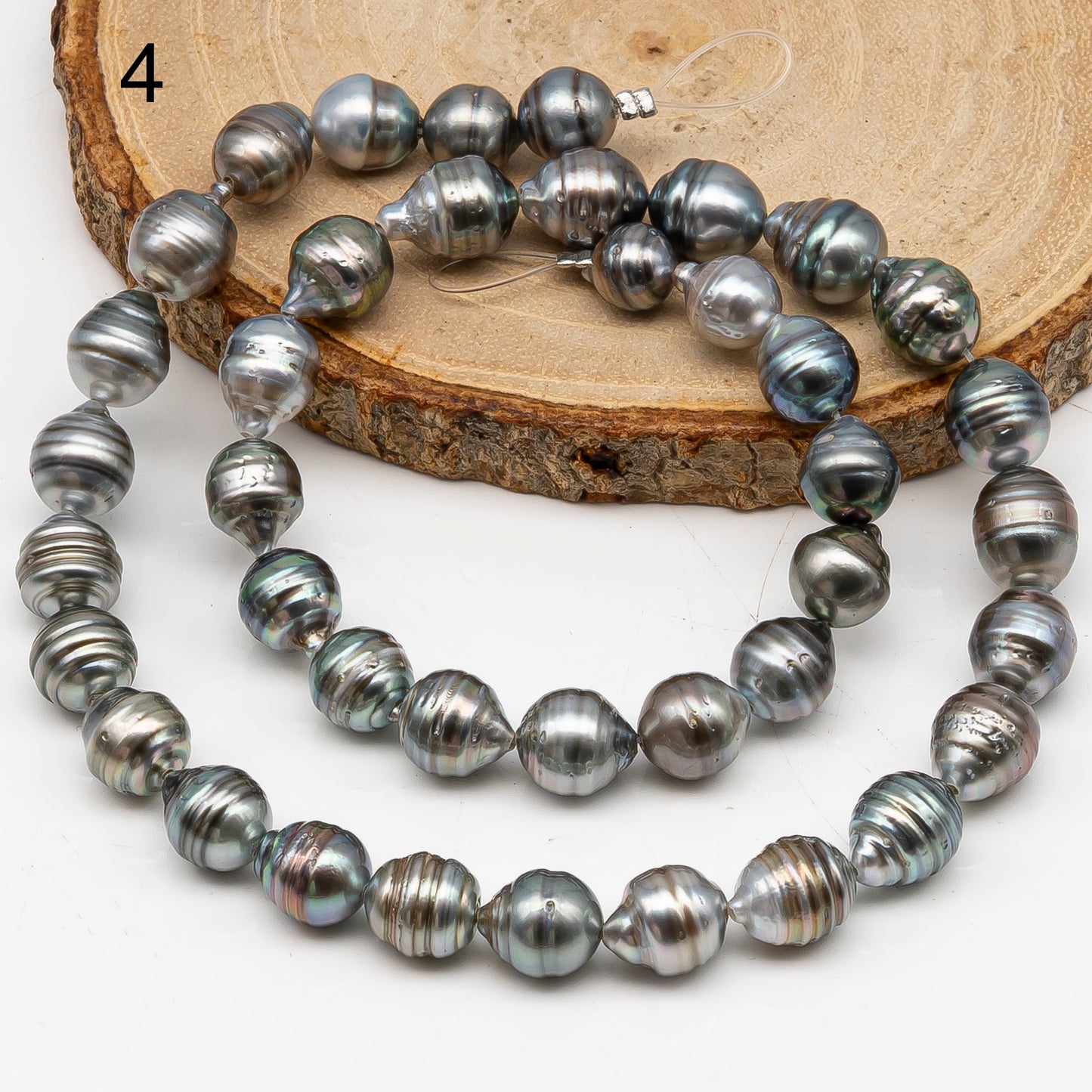 8-9mm Tahitian Pearl in Full Strand, Natural Colors with High Luster, for Jewelry Making, SKU # 3021TH