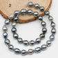 9-10mm Drop Tahitian Pearl in Full Strand with All Natural Color with High Luster for Jewelry Making, SKU#2131TH