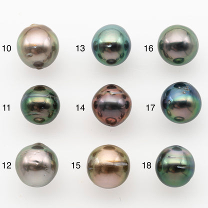10-11mm Tahitian Pearl, Loose Undrilled with High Luster and Minor Blemishes for Jewelry Making, SKU # 3023TH