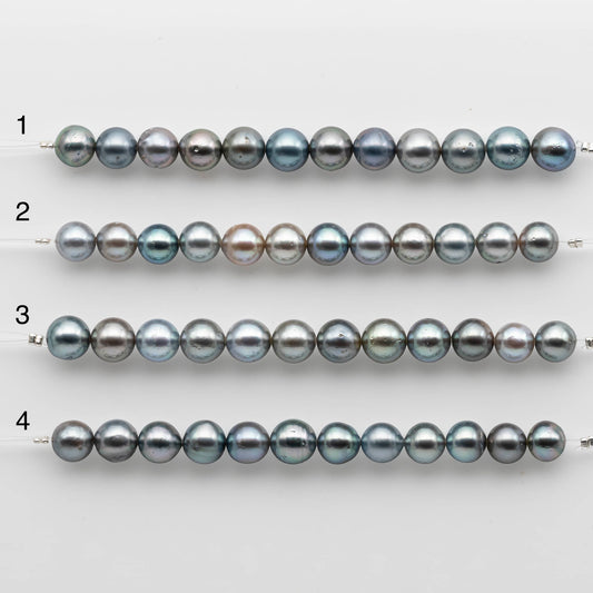 8-9mm Tahitian Pearl in Short Strand with All Natural Color with High Luster for Jewelry Making, SKU# 2132TH