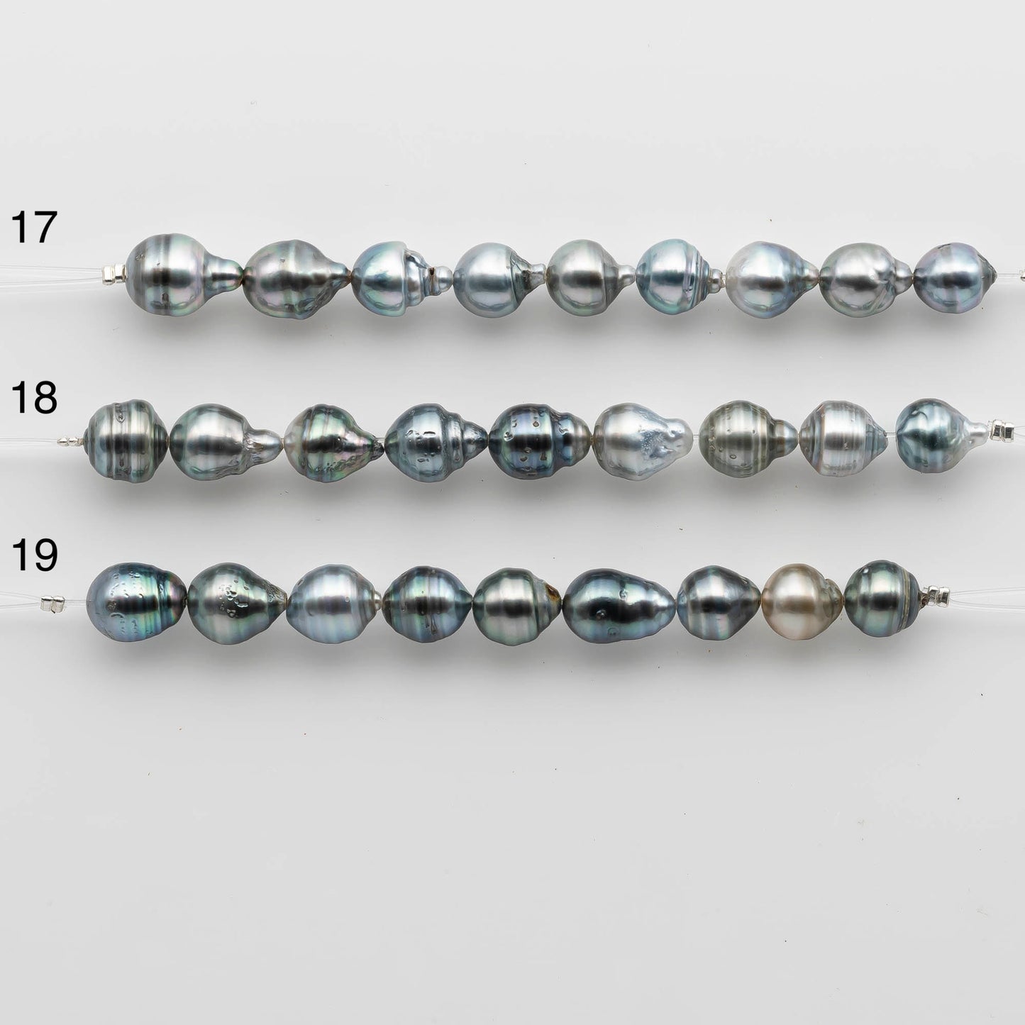 9-10mm Tahitian Pearl in Short Strand with All Natural Color with High Luster for Jewelry Making, SKU# 2133TH