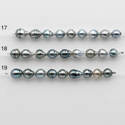 9-10mm Tahitian Pearl in Short Strand with All Natural Color with High Luster for Jewelry Making, SKU# 2133TH