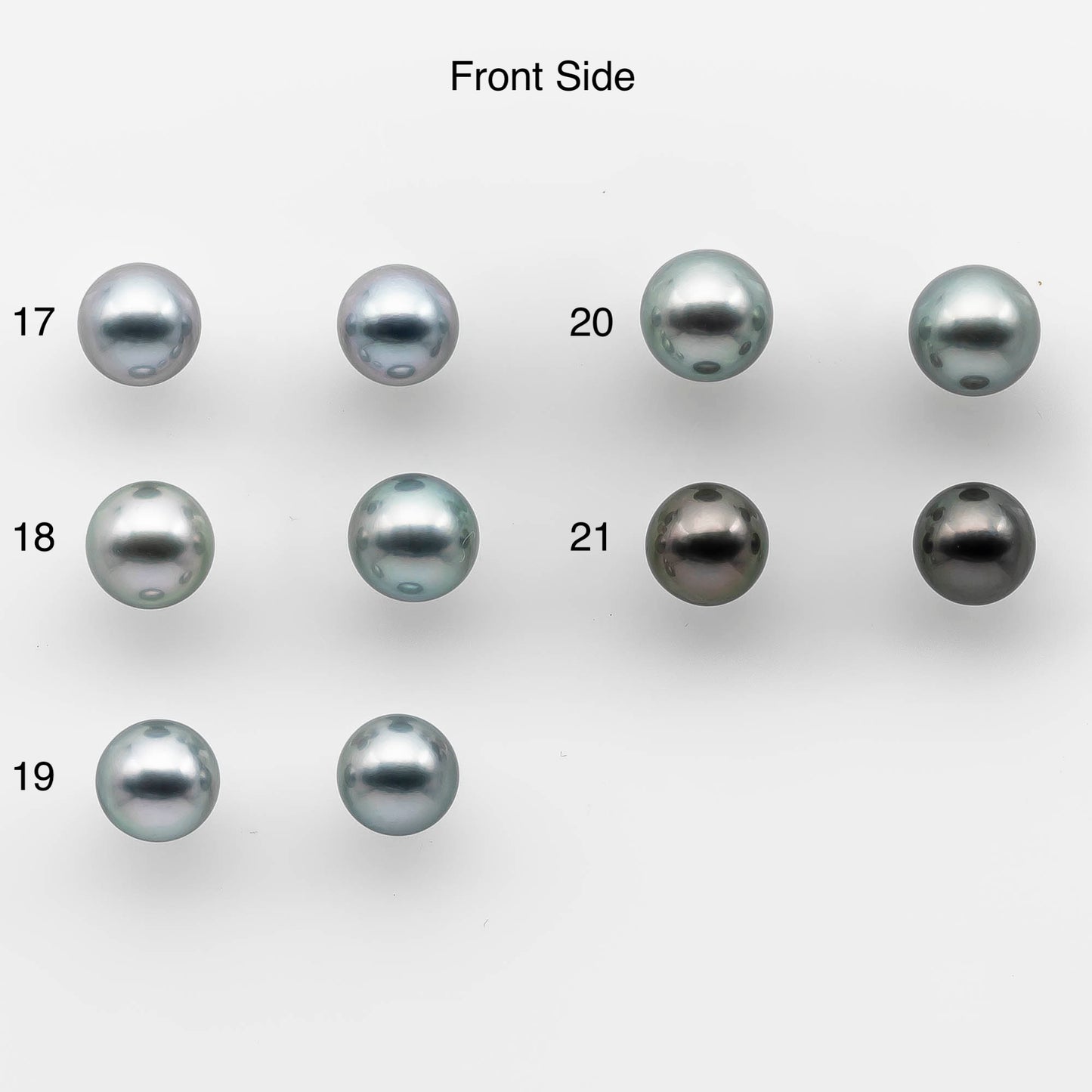 8-9mm AAA Matching Pair Round Tahitian Pearl in Natural Color with High Luster, Undrilled for Making Earring or Pendant, SKU # 2134TH