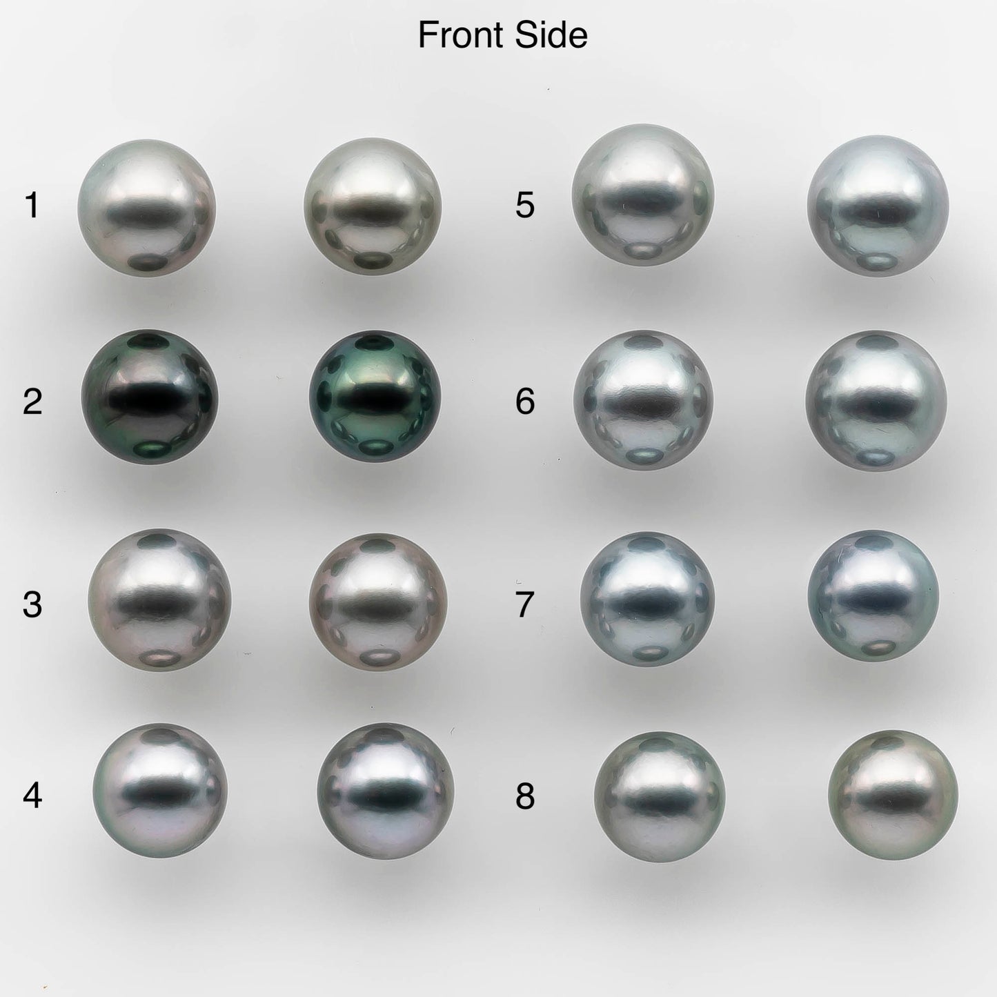 10-11mm AAA Matching Pair Round Tahitian Pearl in Natural Color with High Luster, Undrilled for Making Earring or Pendant, SKU # 2136TH