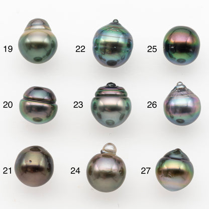 9-10mm Tahitian Pearl, Loose Undrilled with High Luster and Minor Blemishes for Jewelry Making, SKU # 3025TH
