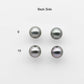 10-11mm AAA Matching Pair Round Tahitian Pearl in Natural Color with High Luster, Undrilled for Making Earring or Pendant, SKU # 2136TH