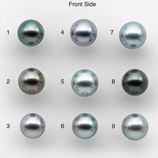 8-9mm AAA Tahitian Pearl Round in Natural Color and Very Nice Luster, Single Piece Loose Undrilled for Making Jewelry SKU # 2137TH