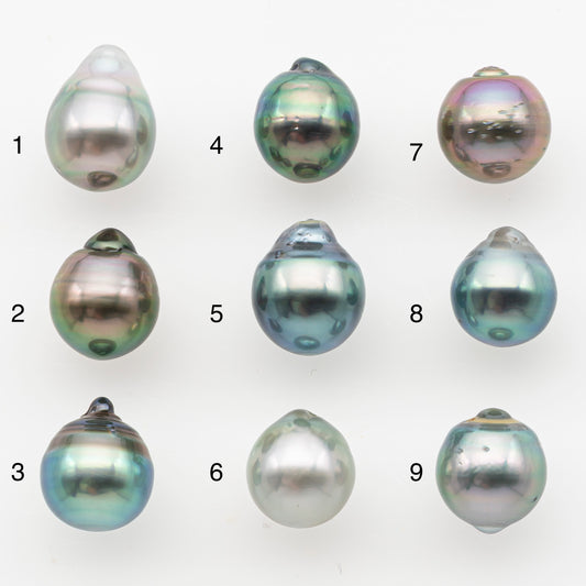 9-10mm Tahitian Pearl, Loose Undrilled with High Luster and Minor Blemishes for Jewelry Making, SKU # 3026TH