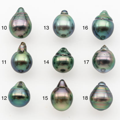 9-10mm Tahitian Pearl, Loose Undrilled with High Luster and Minor Blemishes for Jewelry Making, SKU # 3026TH