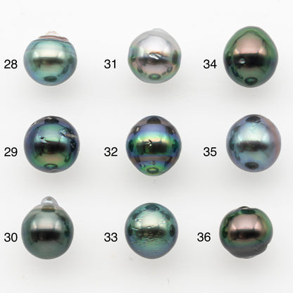 9-10mm Tahitian Pearl, Loose Undrilled with High Luster and Minor Blemishes for Jewelry Making, SKU # 3026TH